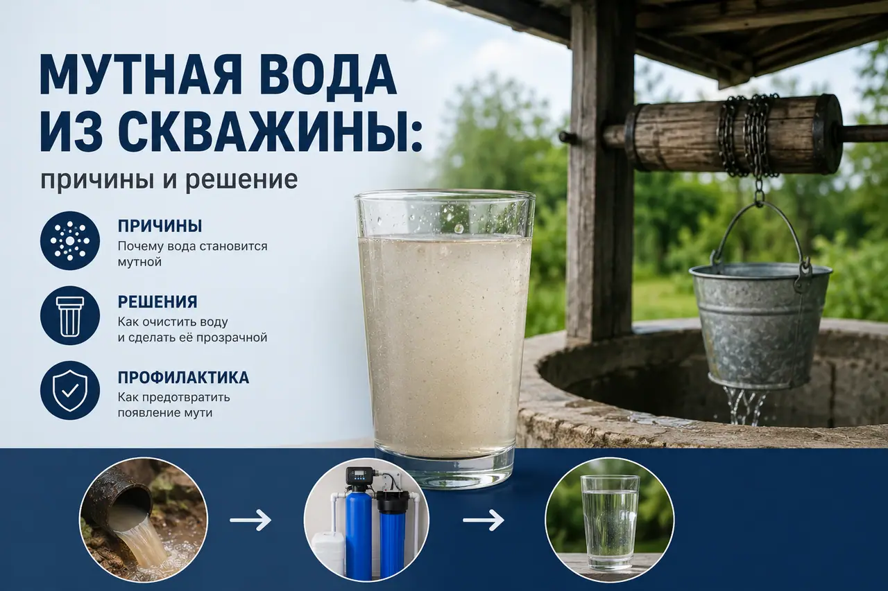 Мутная вода из скважины: причины и решение